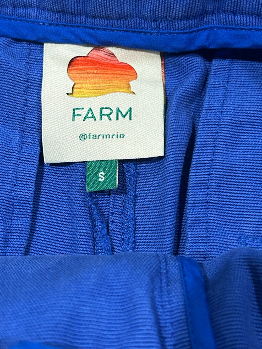 FARM Rio Wide Leg Tailored Blue Pant Size Small Belted Trousers High Rise - Picture 11 of 16